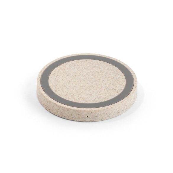 CUVIER. Incarcator wireless 15W in ABS reciclat (65% rABS) si fibra de paie de grau (35%)