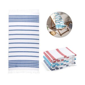 SARDENHA. Beach towel in cotton (70% recycled) and polyester (30% recycled) (180 g/m²)