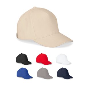 ASHTON. Sapca din bumbac 100% (260 g/m²) cu 5 panouri