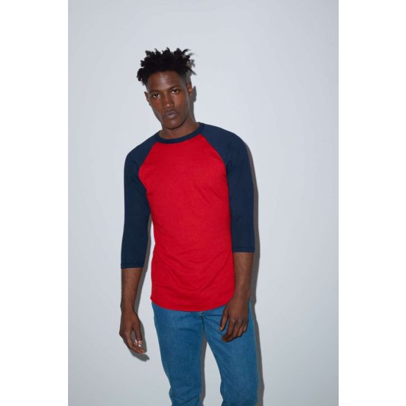 American Apparel AABB453 Heather Grey/Red M