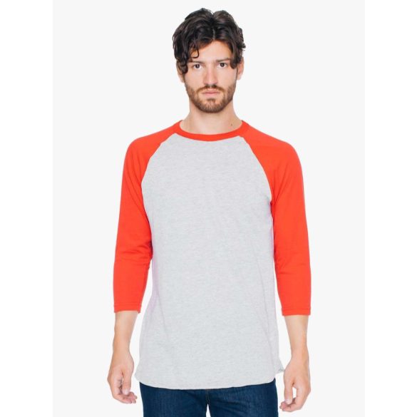 American Apparel AABB453 Heather Grey/Red S