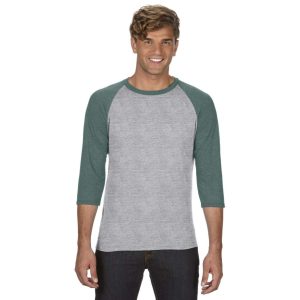 Anvil AN6755 Heather Grey/Heather Dark Green 2XL