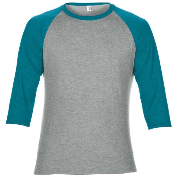 Anvil AN6755 Heather Grey/Heather Galapagos Blue XL