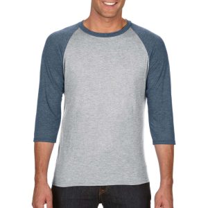 Anvil AN6755 Heather Grey/Heather Navy 2XL