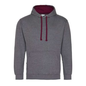 Just Hoods AWJH003 Charcoal Grey/Burgundy L