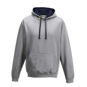 Just Hoods AWJH003 Heather Grey/French Navy 2XL