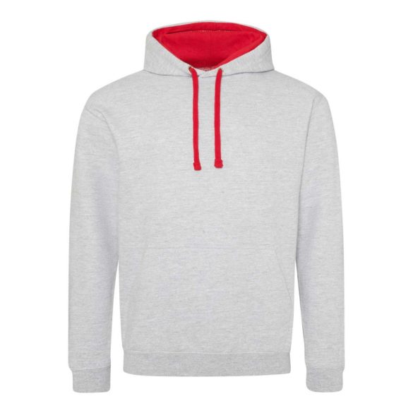 Just Hoods AWJH003 Heather Grey/Fire Red XS