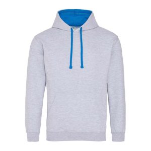 Just Hoods AWJH003 Heather Grey/Sapphire Blue 2XL