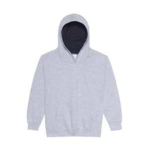 Just Hoods AWJH003J Heather Grey/French Navy 5/6