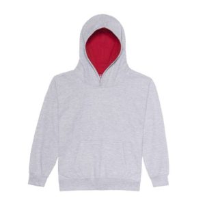 Just Hoods AWJH003J Heather Grey/Fire Red 12/13