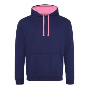 Just Hoods AWJH003 Oxford Navy/Candyfloss Pink 2XL