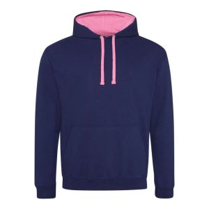 Just Hoods AWJH003 Oxford Navy/Candyfloss Pink S
