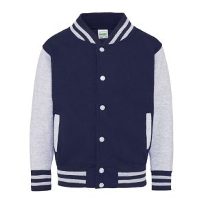 Just Hoods AWJH043J Oxford Navy/Heather Grey 3/4