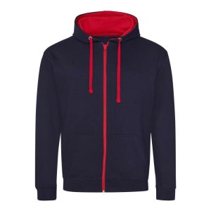 Just Hoods AWJH053 New French Navy/Fire Red 2XL