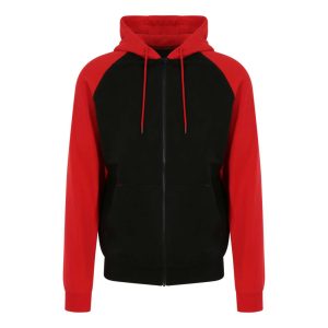 Just Hoods AWJH063 Jet Black/Fire Red 2XL