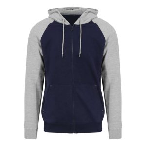 Just Hoods AWJH063 Oxford Navy/Heather Grey M