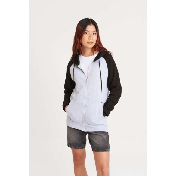 Just Hoods AWJH063 Oxford Navy/Heather Grey M