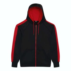 Just Hoods AWJH066 Jet Black/Fire Red 2XL