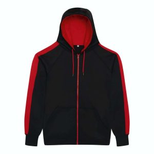 Just Hoods AWJH066 Jet Black/Fire Red 3XL