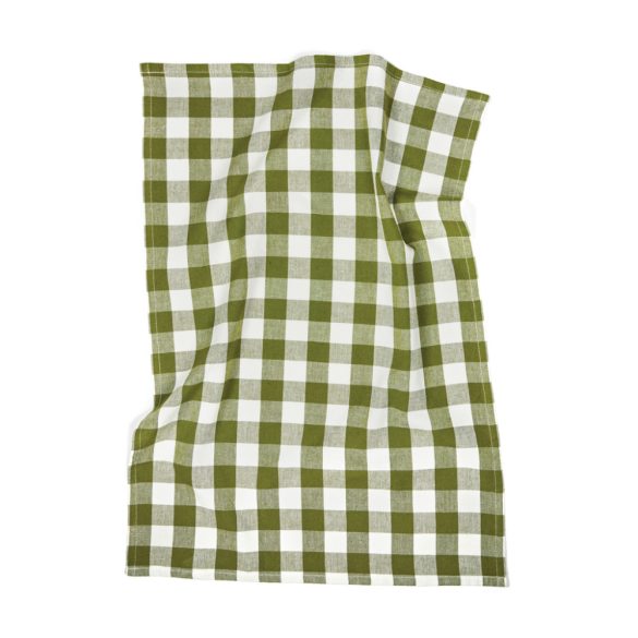 VINGA Clare linen blend kitchen towel, green