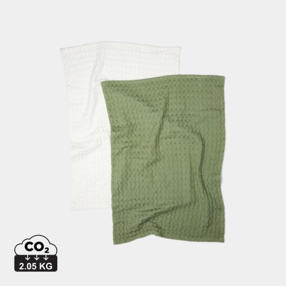 VINGA Cromer waffle kitchen towel, 2 pcs, green