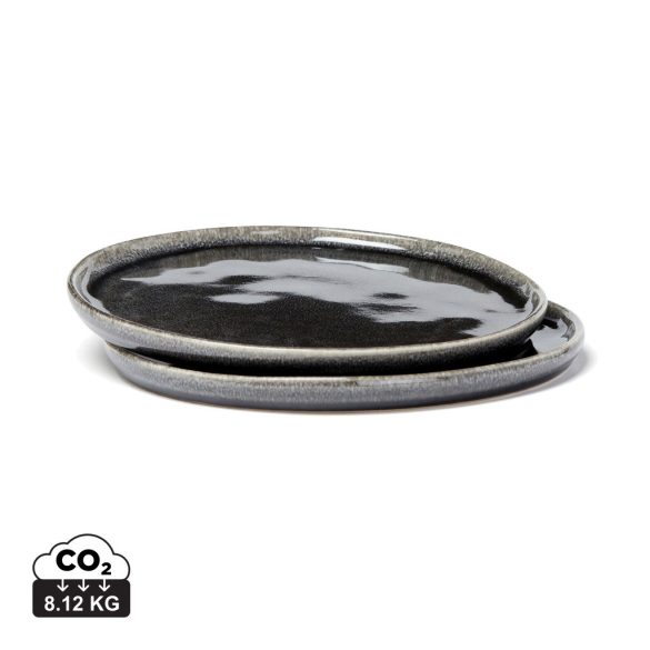 VINGA Nomimono plate 26,5 cm, 2 pcs set, black