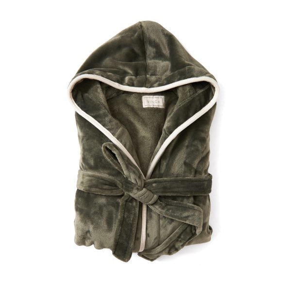 VINGA Louis luxury plush GRS RPET robe size S-M, green