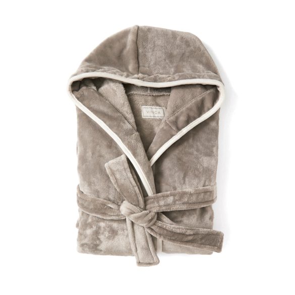 VINGA Louis luxury plush RPET robe size L-XL, grey