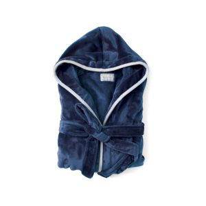 VINGA Louis luxury plush RPET robe size L-XL, navy