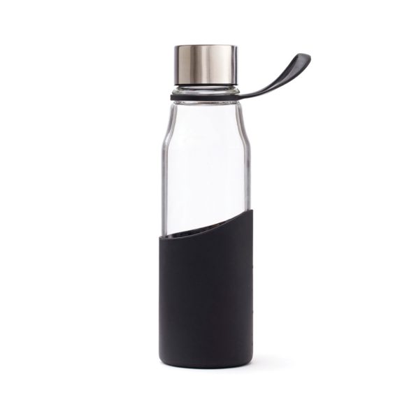 VINGA Lean Glass Water Bottle, black