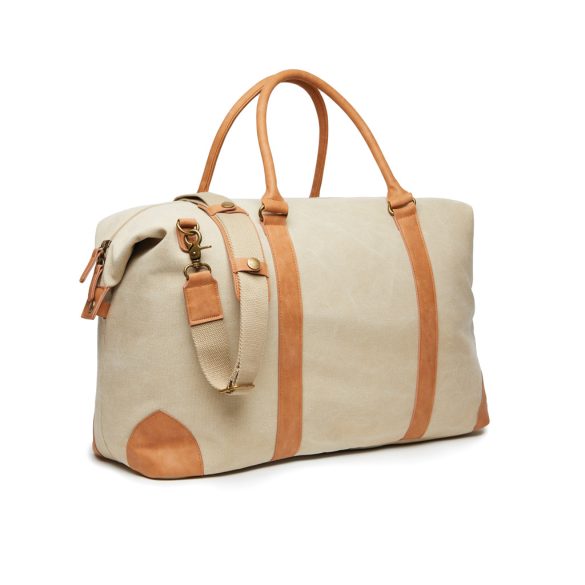 VINGA Bosler RCS recycled canvas duffelbag, beige