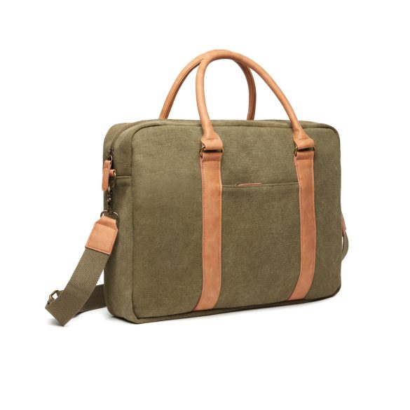 VINGA Bosler RCS recycled canvas computer bag, green