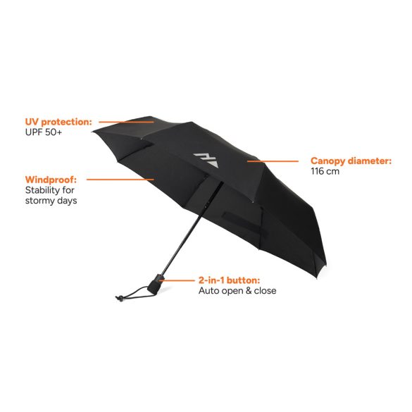 Nordic Drift Trail 23" AWARE™ RPET Auto open Close UPF 50+ p, black