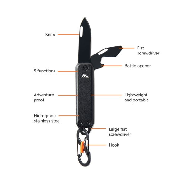 Nordic Drift Adventure keychain tool, black