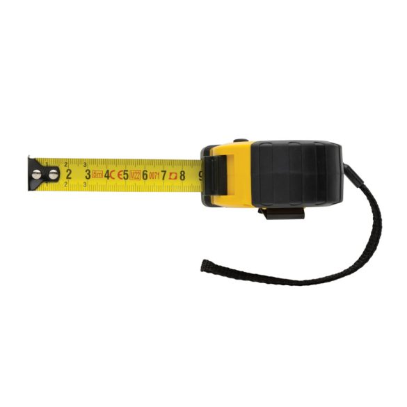 RCS recycled plastic 5M/19 mm tape with stop button, yellow