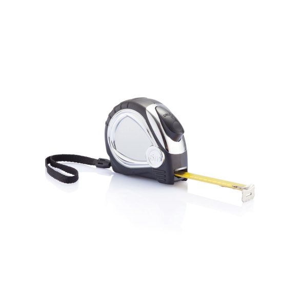 Chrome plated auto stop tape measure, black