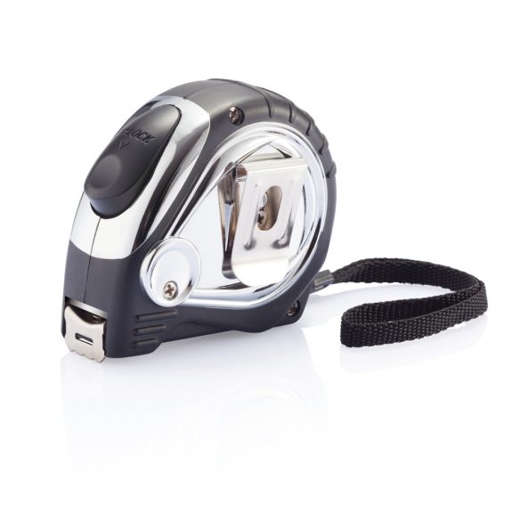 Chrome plated auto stop tape measure, black