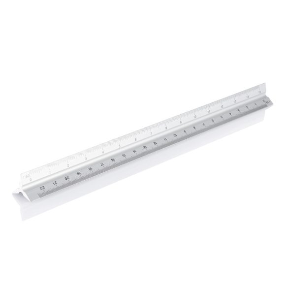 Aluminium triangle rule - 30cm, silver