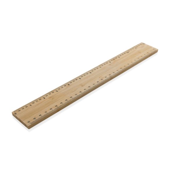 Timberson extra thick 30cm double sided bamboo ruler, brown