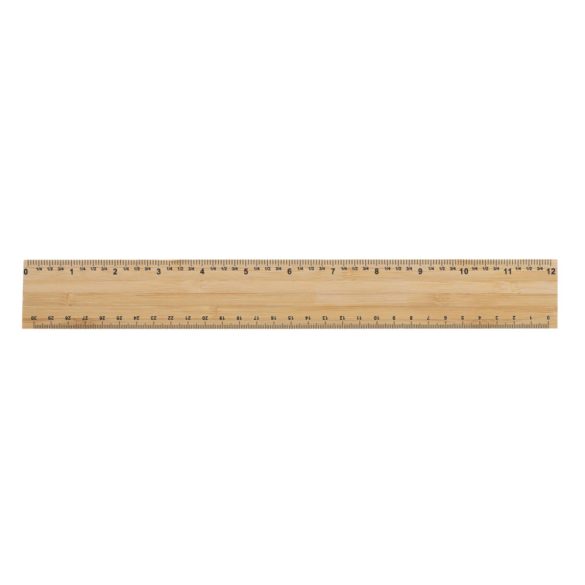 Timberson extra thick 30cm double sided bamboo ruler, brown