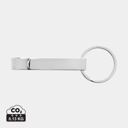 RCS recycled zinc alloy bottle opener keychain, silver