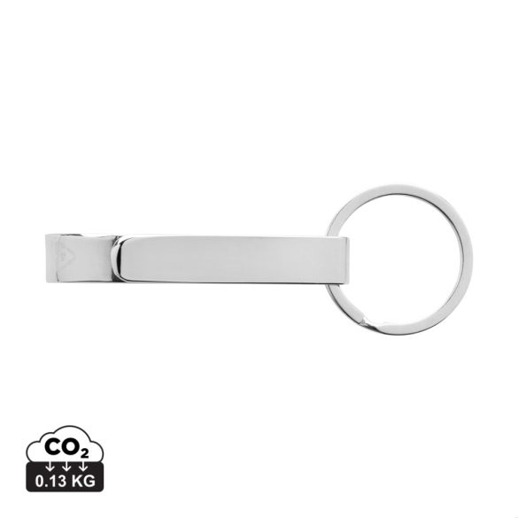 RCS recycled zinc alloy bottle opener keychain, silver