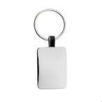 RCS recycled zinc alloy rectangle keyring, silver