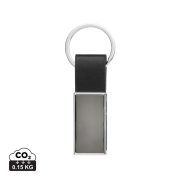 Luxury PU keychain RCS recycled zinc alloy, black