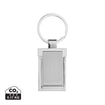 RSC recycled zinc alloy phone stand keychain, silver