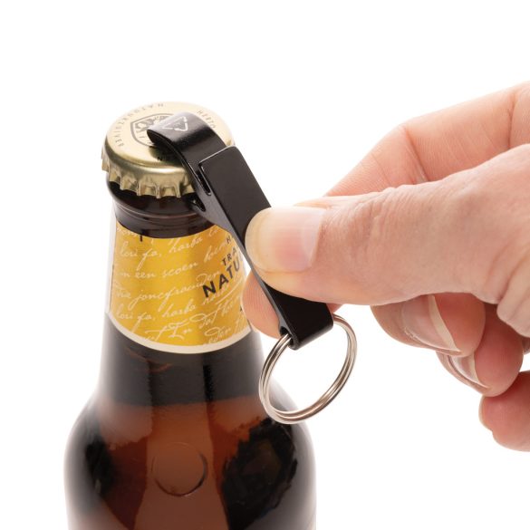 RCS recycled aluminum bottle and can opener, black
