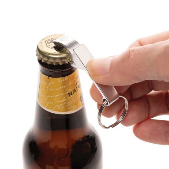 RCS recycled aluminum bottle and can opener, silver