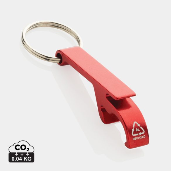 RCS recycled aluminum bottle and can opener, red