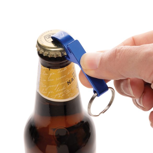 RCS recycled aluminum bottle and can opener, blue