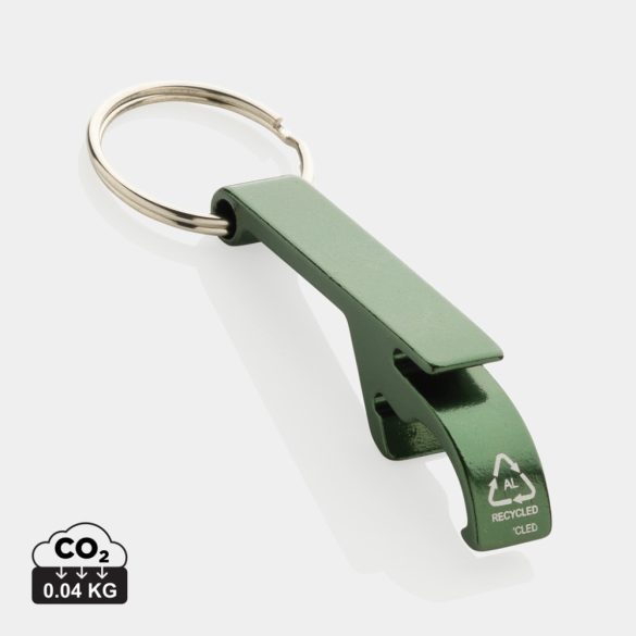 RCS recycled aluminum bottle and can opener, green